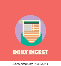 Modern flat design of daily digest subscription letters.