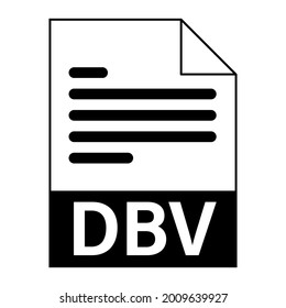 Diseño plano moderno del icono de archivo DBV para web