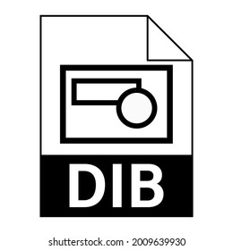 Diseño plano moderno del icono de archivo DIB para web