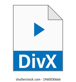 Modern flat design of DivX file icon for web