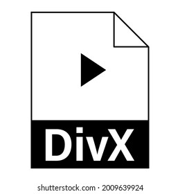 Modern flat design of DivX file icon for web