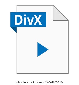 Modern flat design of DivX file icon for web
