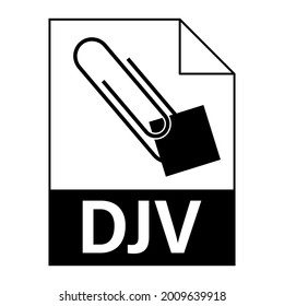 Diseño plano moderno del icono de archivo DJV para web