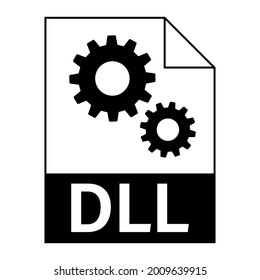 Modern flat design of DLL file icon for web