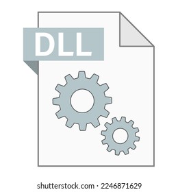 Modern flat design of DLL file icon for web