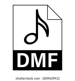 Modern flat design of DMF file icon for web