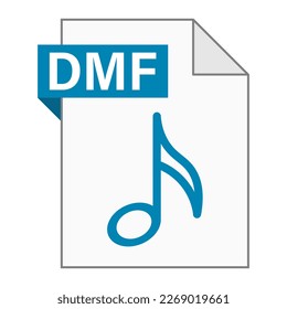 Modern flat design of DMF file icon for web