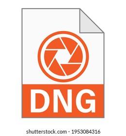 Modern flat design of DNG file icon for web