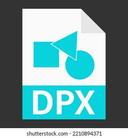 Modern flat design of DPX file icon for web