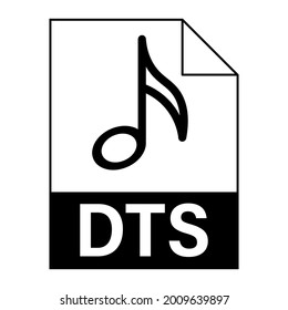 Modern flat design of DTS file icon for web
