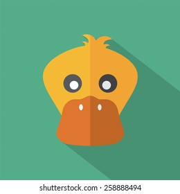Modern Flat Design Duck Icon Vector Illustration 