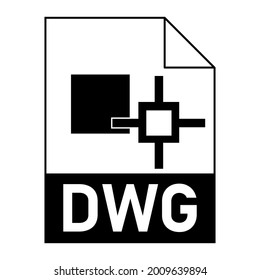 Diseño plano moderno del icono de archivo DWG para web
