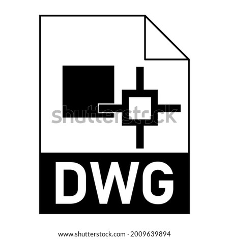 Modern flat design of DWG file icon for web