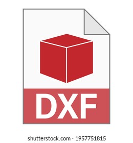 Modern flat design of DXF file icon for web