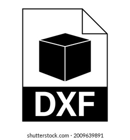 Diseño plano moderno del icono de archivo DXF para web