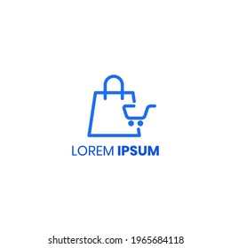 Modern flat design e-commerce logo vector template 