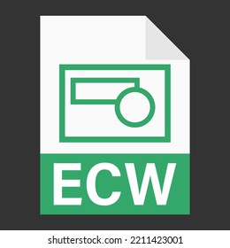 Modernes flaches Design des ECW-Dateisymbol für Web
