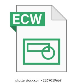 Modern flat design of ECW file icon for web