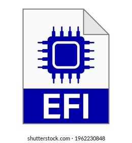 Modern flat design of EFI file icon for web