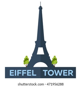 Modern flat design. Eiffel tower