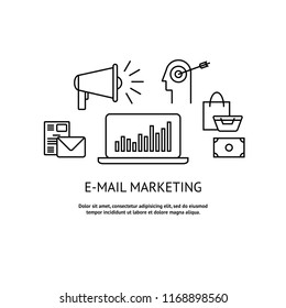 Modern flat design e-mail marketing concept