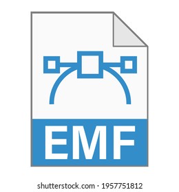 Modern flat design of EMF file icon for web