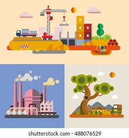 Modern flat design environment conceptual illustration.
