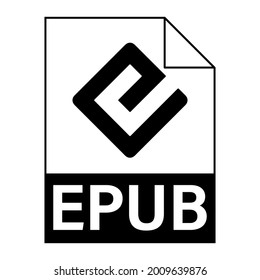 Diseño plano moderno del icono de archivo EPUB para web