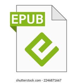 Modern flat design of EPUB file icon for web