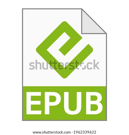 Modern flat design of EPUB file icon for web