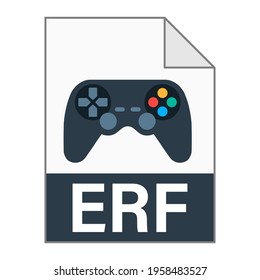 Modern flat design of ERF file icon for web