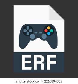 Modern flat design of ERF file icon for web