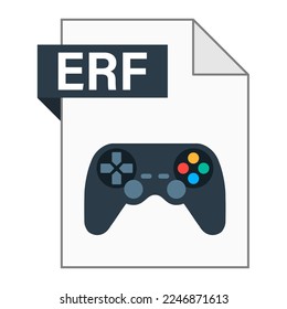 Modern flat design of ERF file icon for web