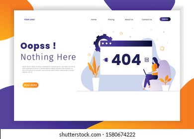 Modern flat design error 404 landing pages. The design can be used for websites, landing pages, UI, mobile applications, posters, banners