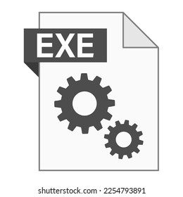 Modern flat design of EXE file icon for web