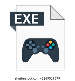 Modernes flaches Design des EXE-Dateisymbol für Web