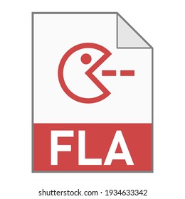 Modern flat design of FLA file icon for web