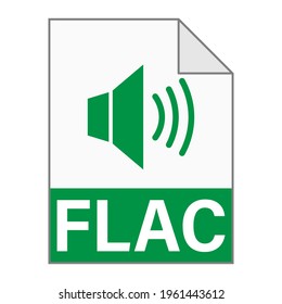 Modern flat design of FLAC file icon for web