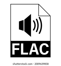 Modern flat design of FLAC file icon for web
