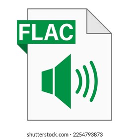 Modern flat design of FLAC file icon for web