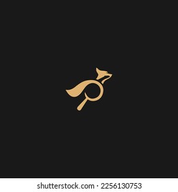 Modern flat design Fox Logo creative logo design, Fox search icon