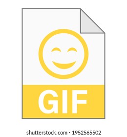 Modern flat design of GIF file icon for web