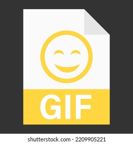 Modern Flat Design Of GIF File Icon For Web