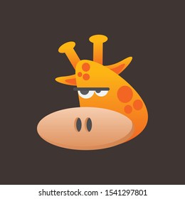 Modern Flat Design Giraffe Icon Vector Illustration