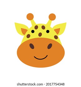 Modern Flat Design Giraffe Icon Vector Illustration