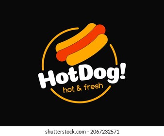 Modern flaches Design - Hotdog-Logo-Vorlage