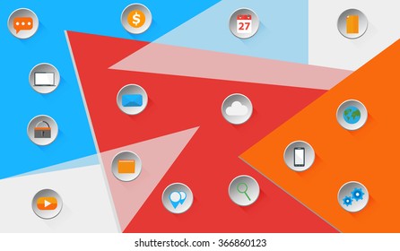 Modern flat design icons set  of  internet data technology and cloud computing network