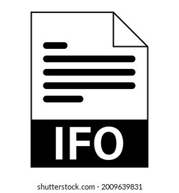 Diseño plano moderno del icono de archivo IFO para web