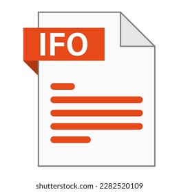 Modernes flaches Design des IFO-Dateisymbol für Web