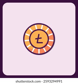 Modern Flat Design Illustration of British Pound Coin